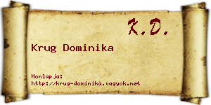 Krug Dominika névjegykártya